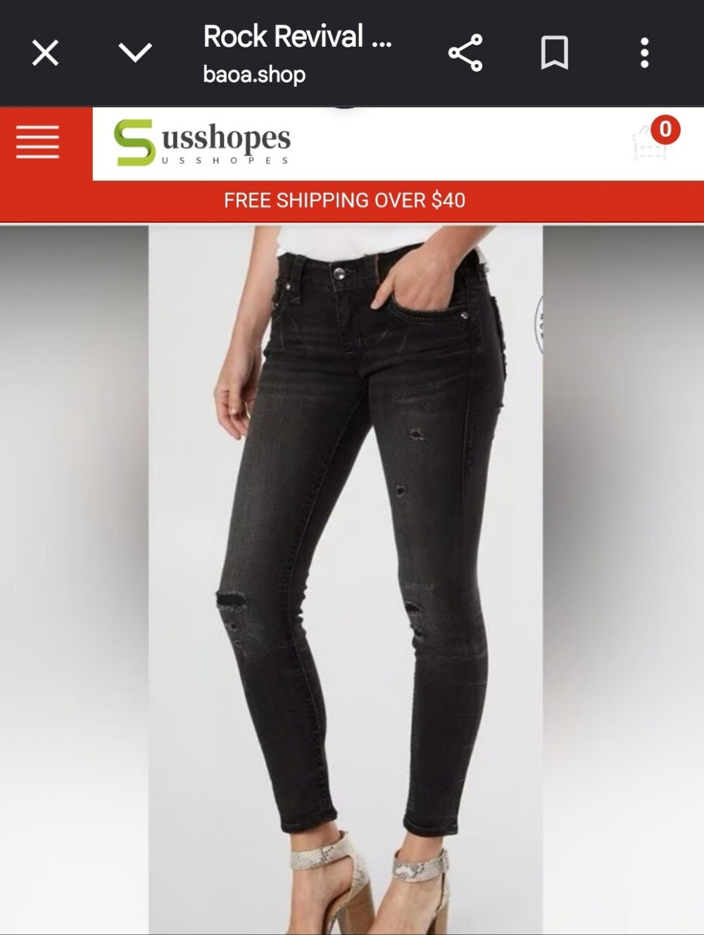 Rock Revival Black Wash Skinny Jeans with Light Distressing